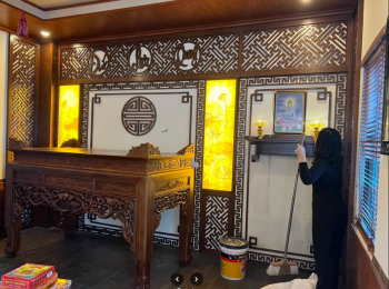 Phòng Thờ Cổ Điển Trang Trí Vách CNC 9